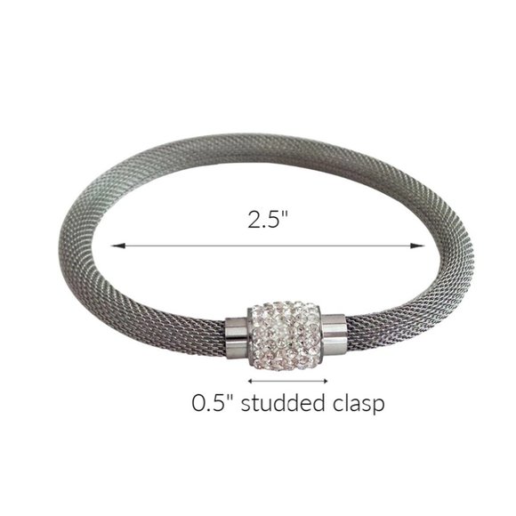 Mesh Chain Bangle Magnetic Clasp - Picture 4 of 6